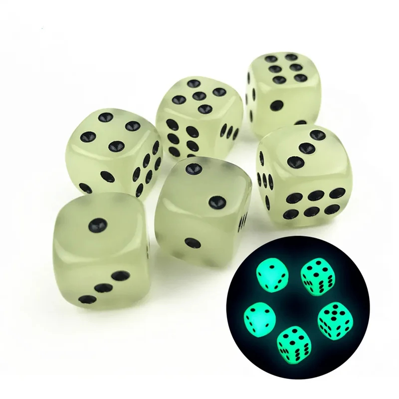Board Game Night - 6-36Pcs 14mm Luminous Dice 6 Sided