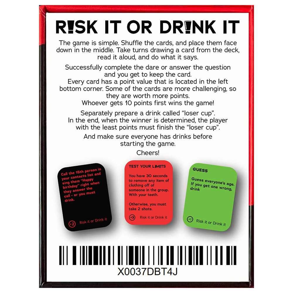 Risk It Or Drink It Fun Party  - Board Game Uno avaliação e preço