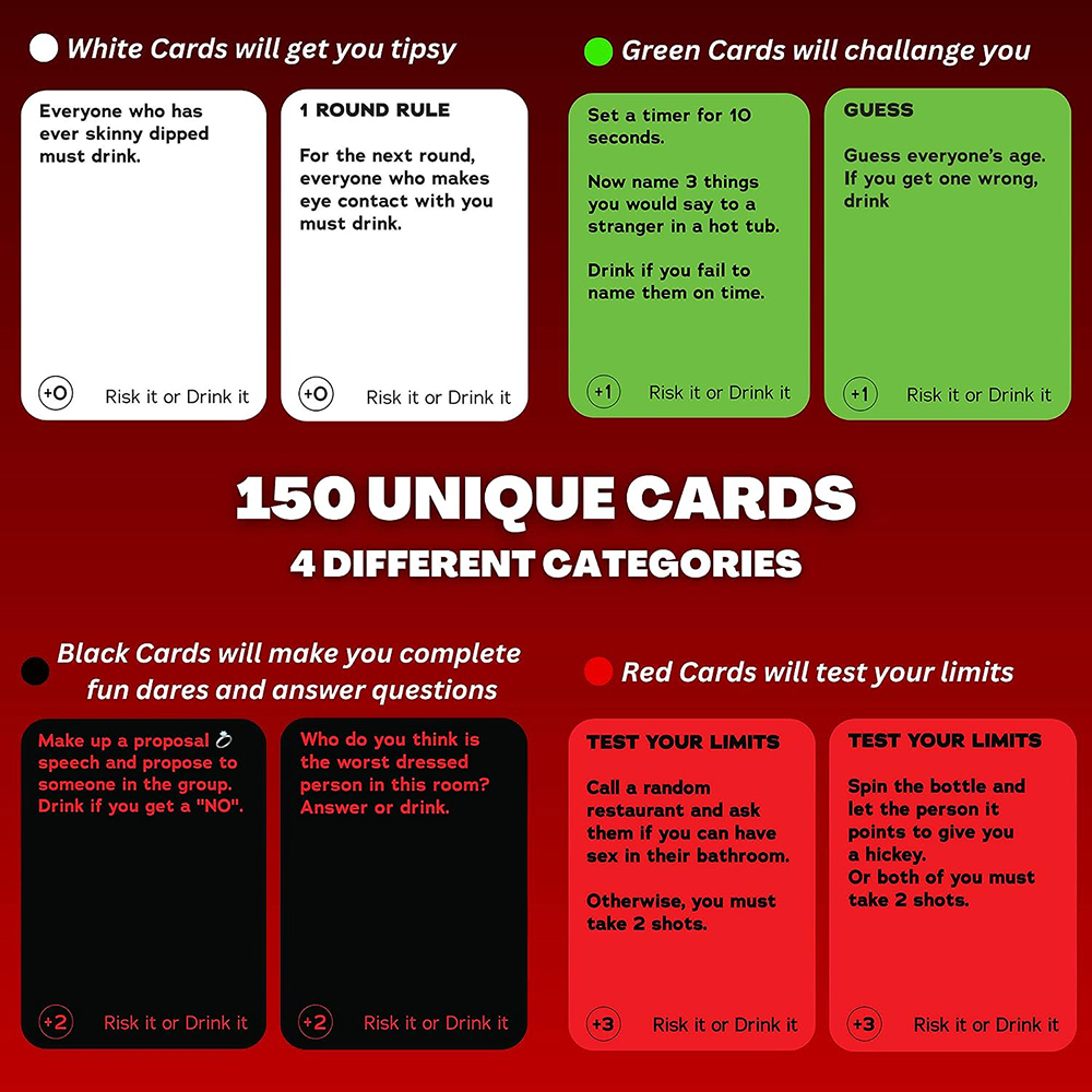 Risk It Or Drink It Fun Party  - Board Game Uno avaliação e preço