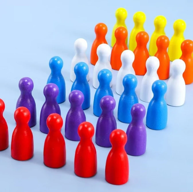 100 Pcs Colorful Wooden Chess  - Board Game Hegemony avaliação e preço