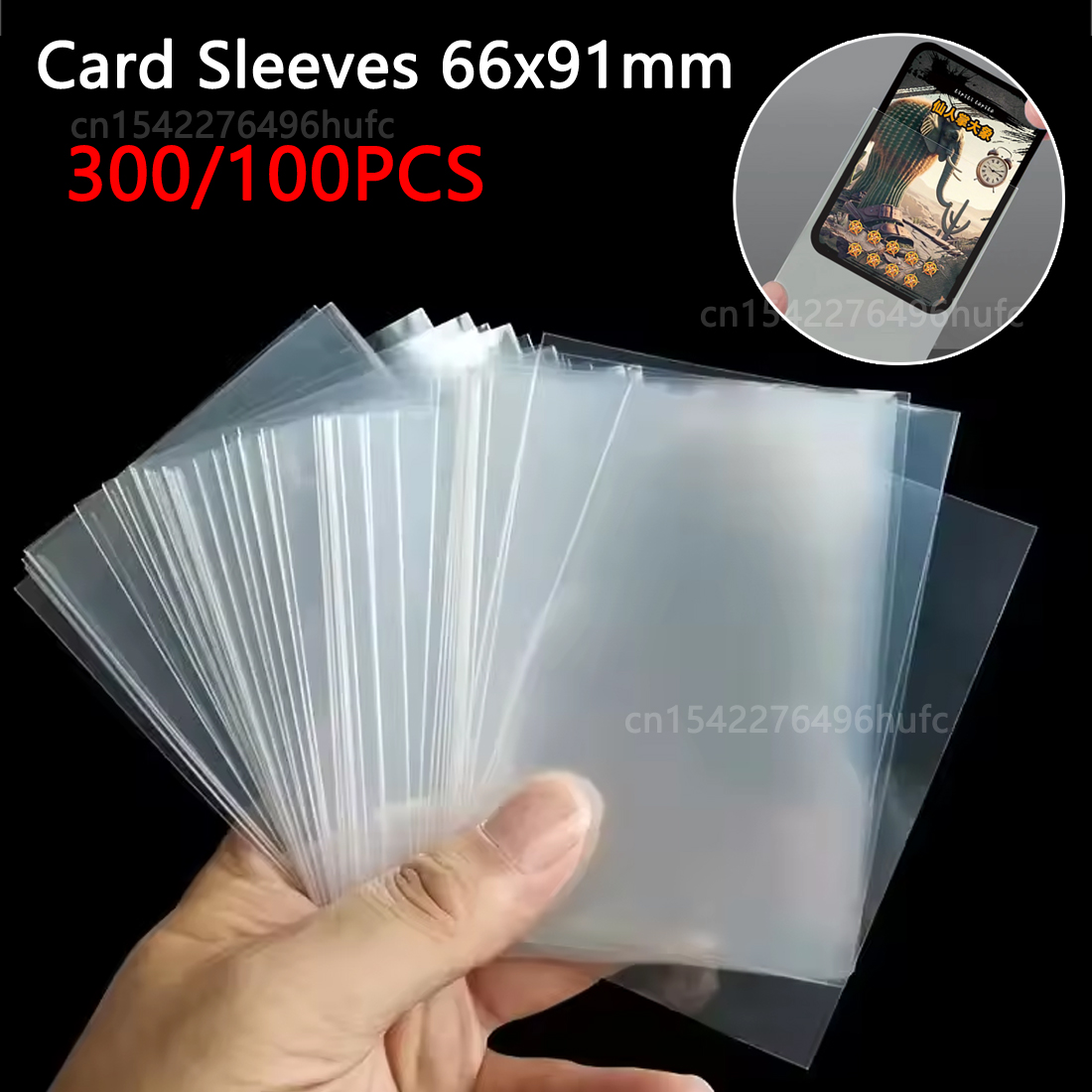 300/100Pcs 66*91mm Card Sleeve - Card Sleeves Protector avaliação e preço