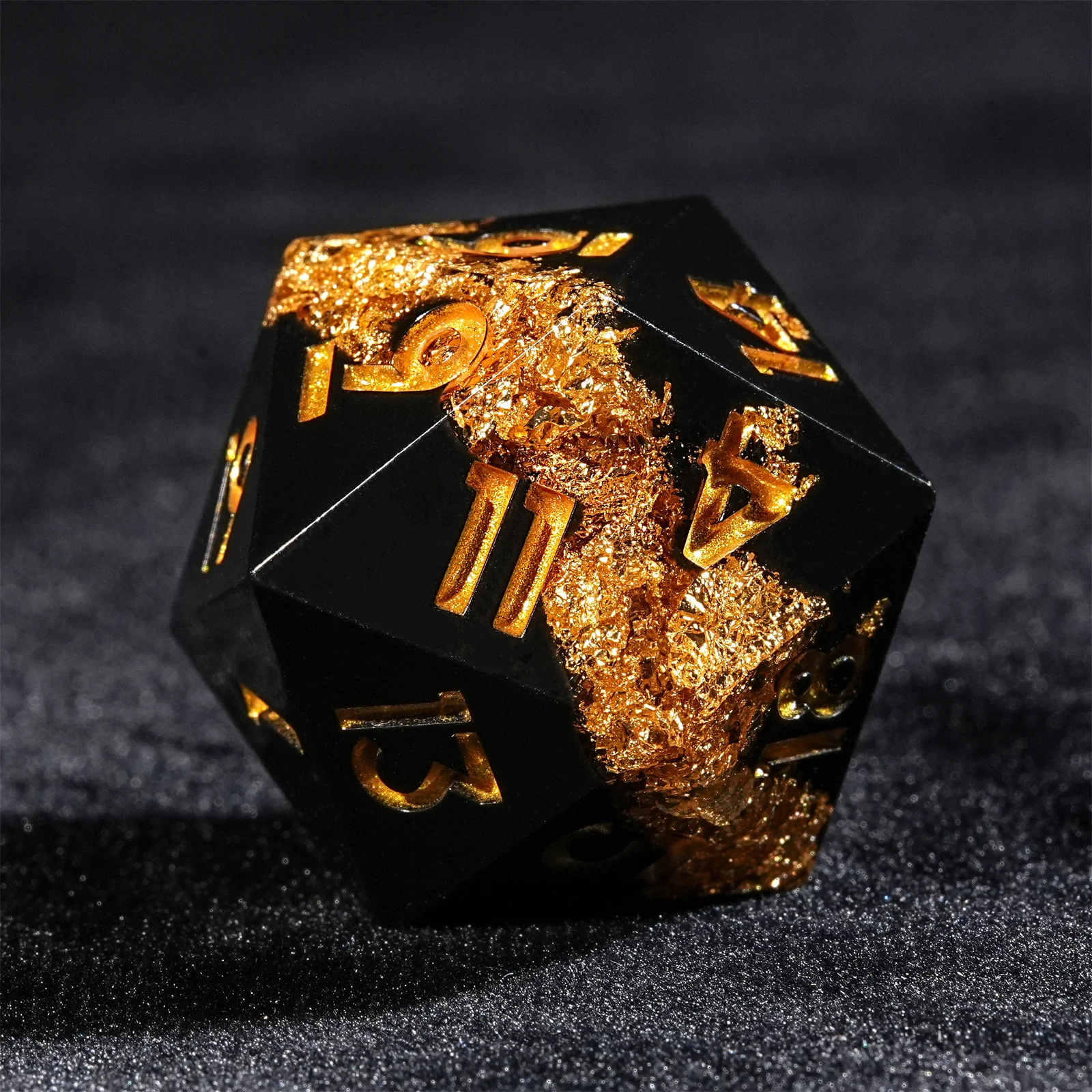 7pcs DND Dice Resin Black Gold - Board Game Dungeons And Dragons avaliação e preço