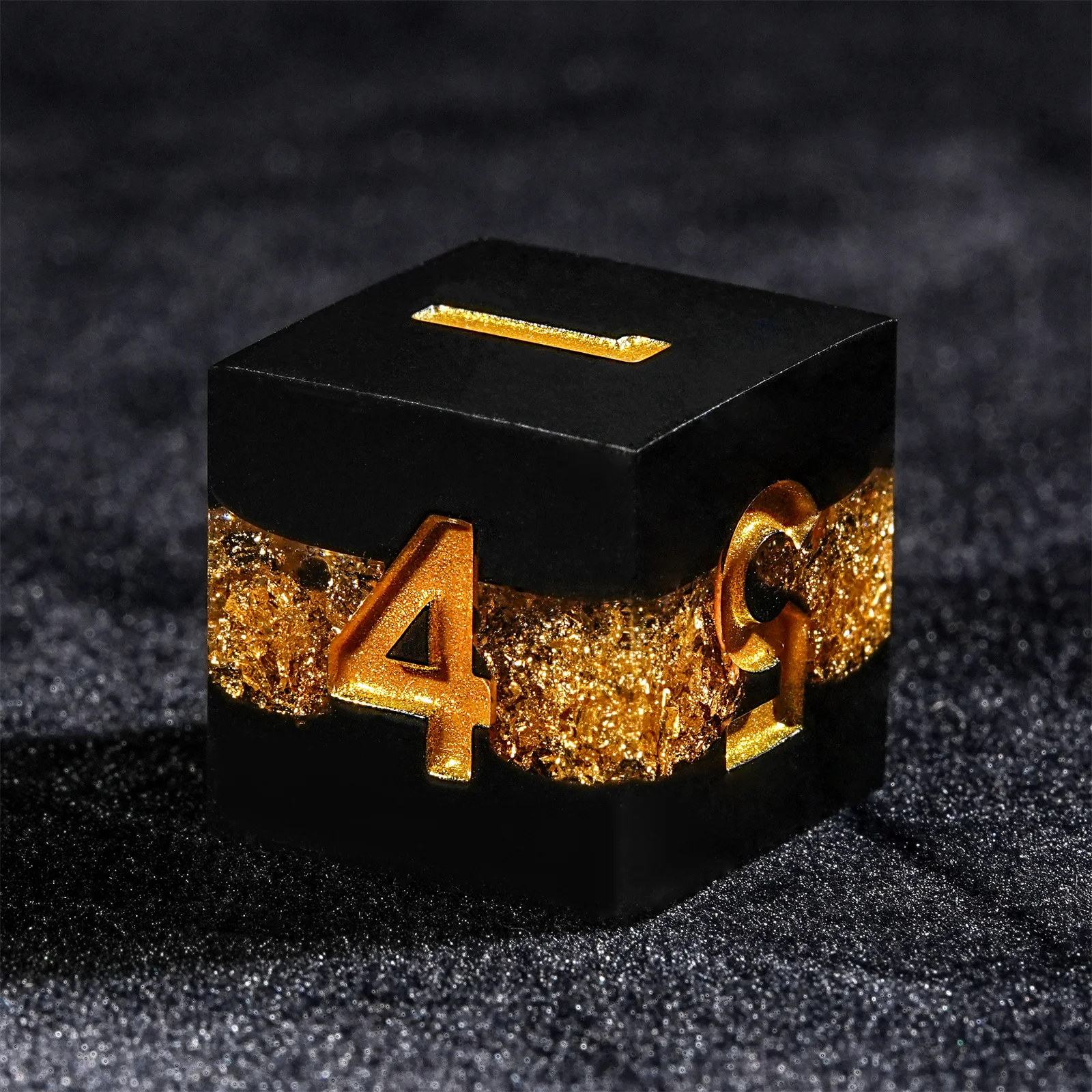 7pcs DND Dice Resin Black Gold - Board Game Dungeons And Dragons avaliação e preço