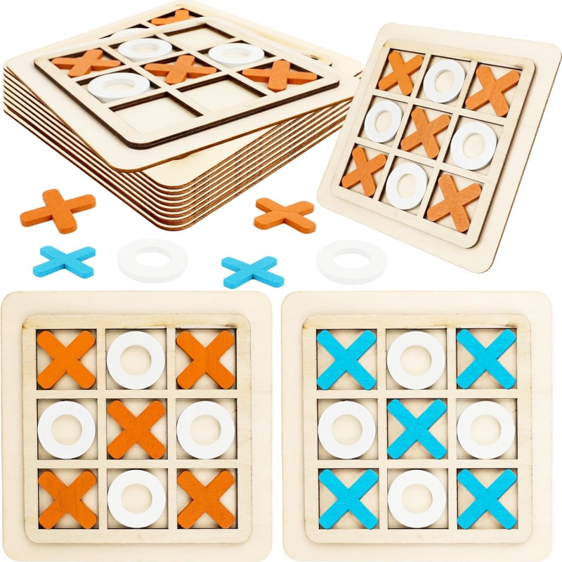 Wooden Tic Tac Toe Games Puzzl - Board Game Family avaliação e preço
