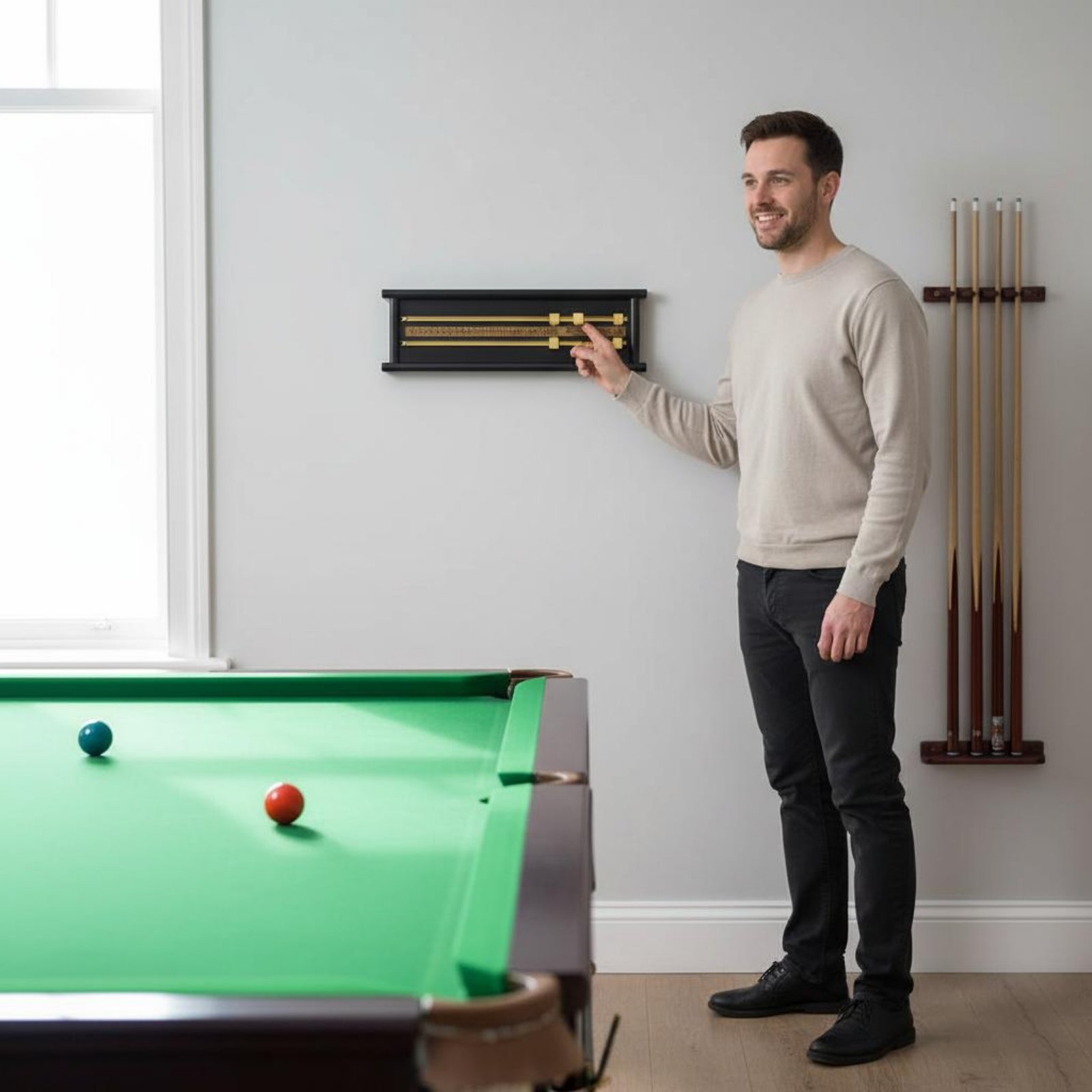 Wooden Snooker Scorer Dual Rai - Board Game For 2 Players avaliação e preço