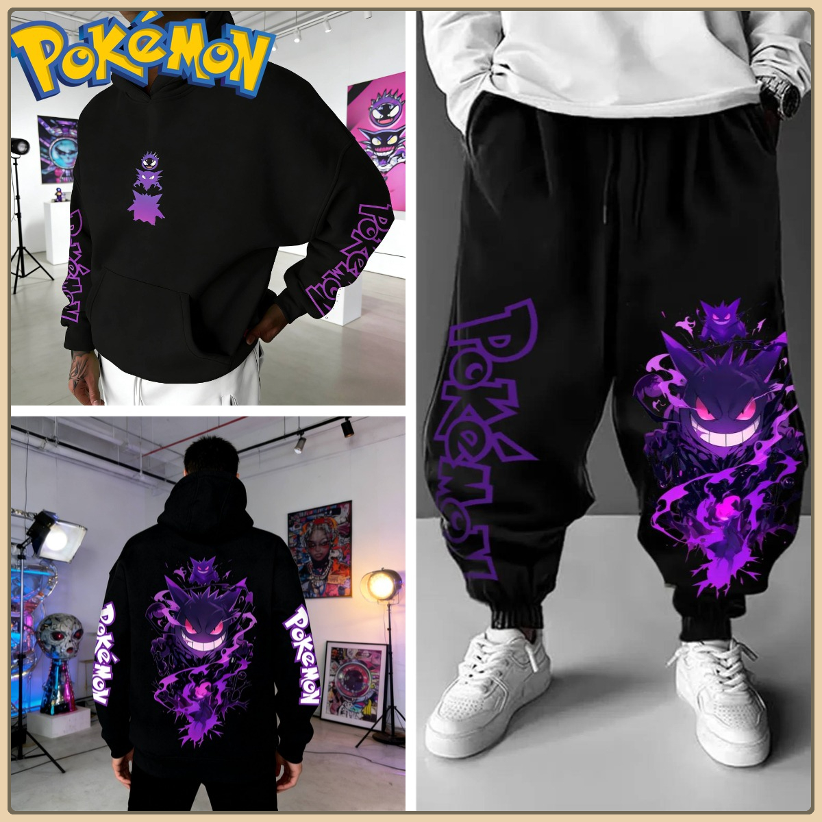Black Hoodie and Pants Set wit - Card Sleeves Protector avaliação e preço