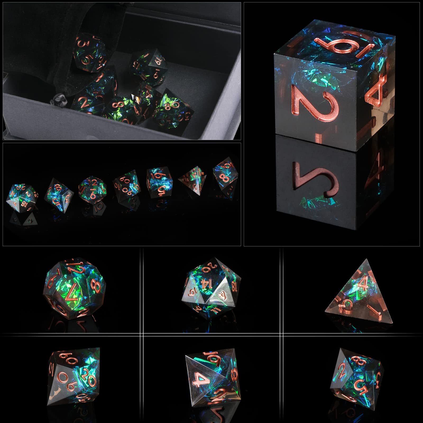 Resin Sharp Edge DND Dice Set  - Board Game Dungeons And Dragons avaliação e preço